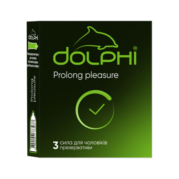 Презервативи латексні Dolphi Prolong pleasure анатомічні з анестетиком, 3 шт