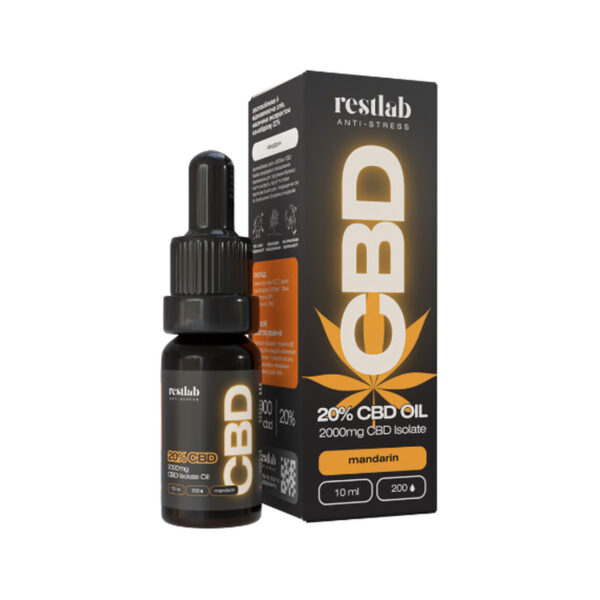 Олія CBD 20% Restlab зі смаком мандарину краплі, 10 мл
