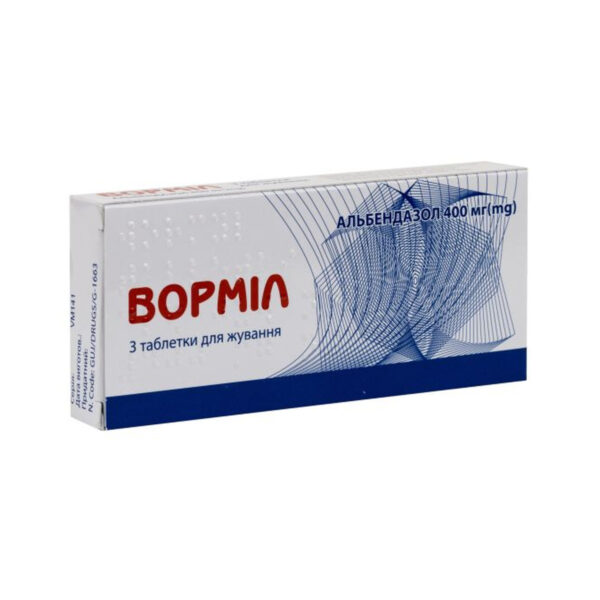 Ворміл таблетки д/жув. по 400 мг №3