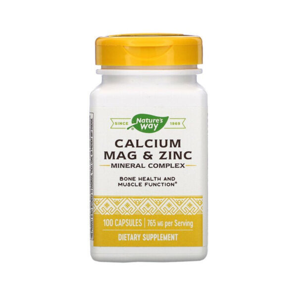 Кальцій, Магній, Цинк Nature`s Way Calcium Magnesium & Zinc, 100 капсул