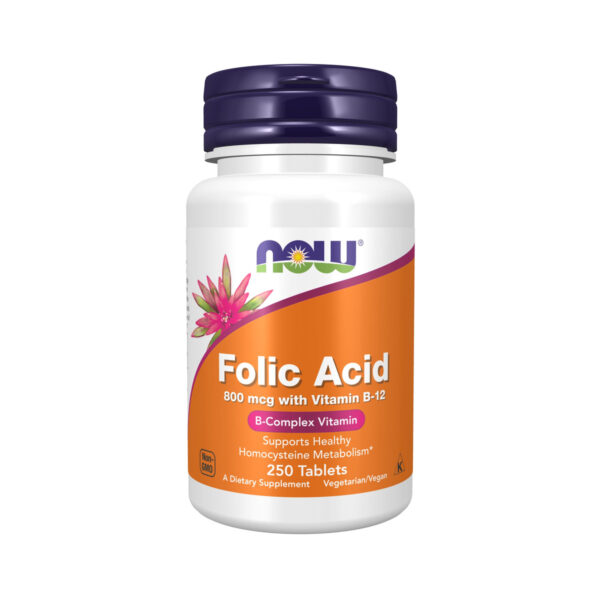 Вітаміни NOW Folic Acid & B12 800 мкг таблетки №30