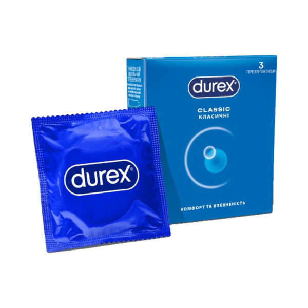 Презервативи латексні Durex Classic класичні, 3 штуки
