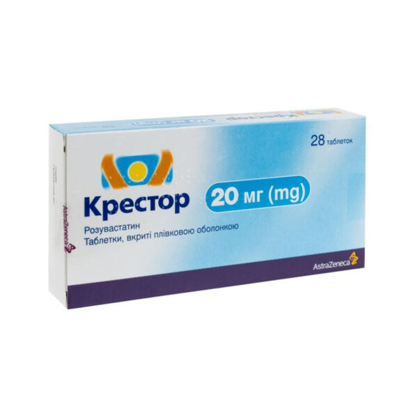 Крестор таблетки, в/плів. обол. по 20 мг №28 (14х2)