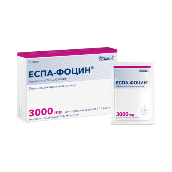 Еспа-фоцин порошок д/приг. р-ну д/перор. заст. 3000 мг/пак. по 8 г у пак.