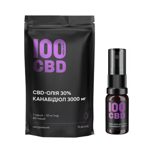 CBD isolate-олія 30%, 3000 мг, 60 доз, 10 мл, натуральний