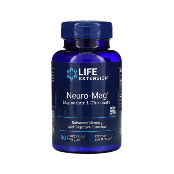 Магній L-треонат Life Extension Magnesium L-Threonate, Neuro-Mag, 90 капсул у рослинній оболонці