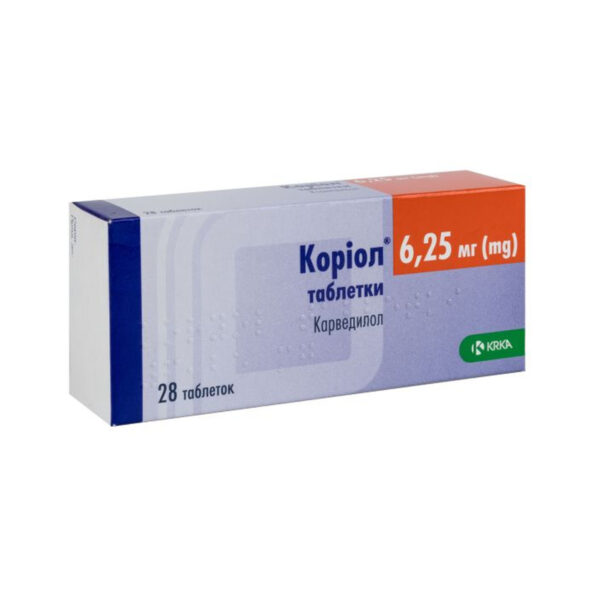 Коріол таблетки по 6.25 мг №28 (7х4)