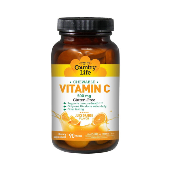 Вітамін С Country Life VITAMIN C 500 мг, 90 жувальних пастилок