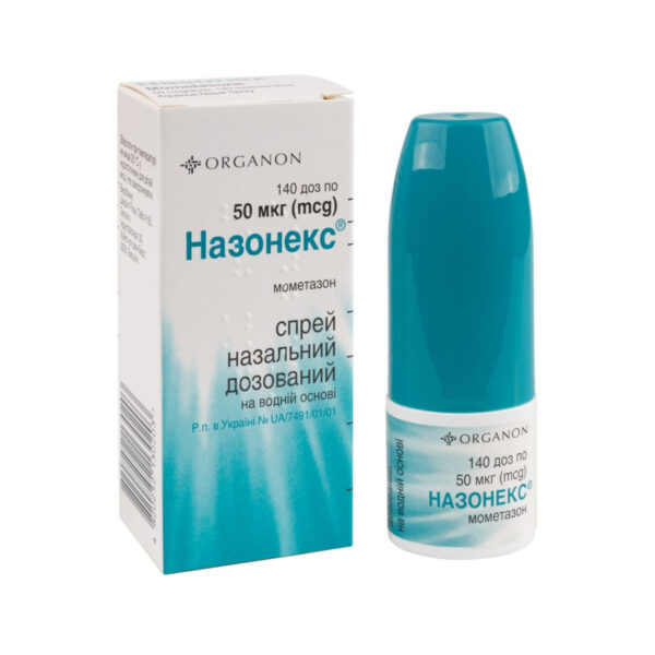 Назонекс спрей наз., доз. 50 мкг/дозу по 140 доз (18 г) у флак.