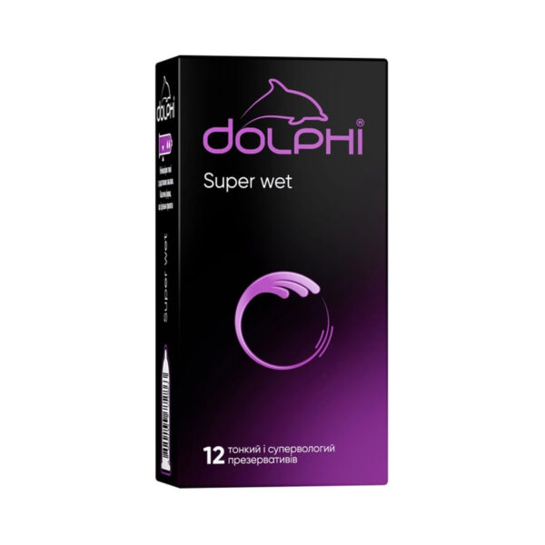 Презервативи латексні Dolphi Super Wet ультратонкі з додатковою змазкою, 12 штук