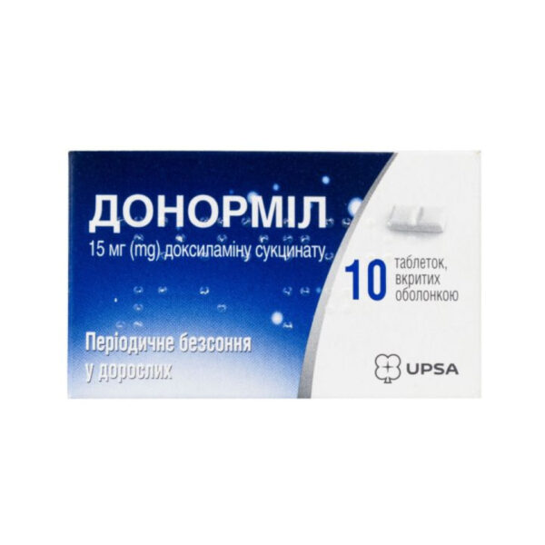 Донорміл таблетки, в/о по 15 мг №10 у тубах