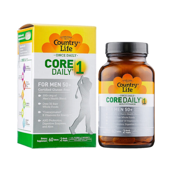 Вітамінно-мінеральний комплекс Country Life Core Daily-1 for Men 50+ для чоловіків, 50+ таблетки №60