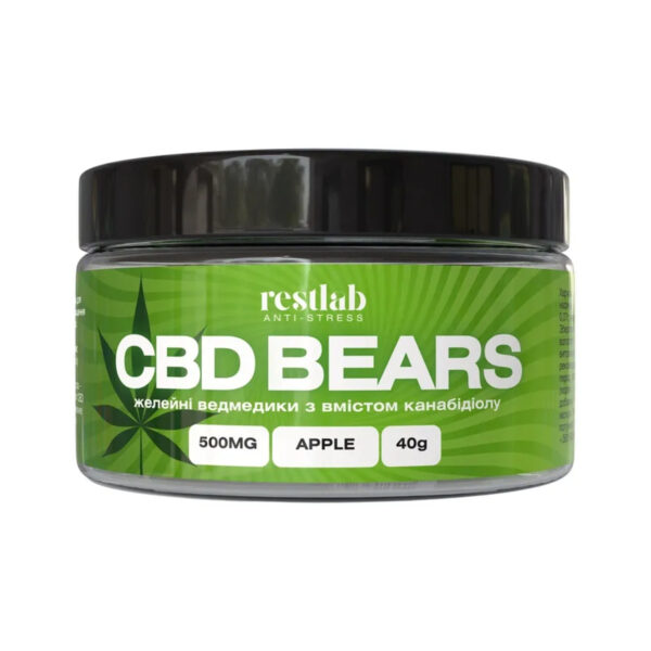 Желейні ведмедики CBD Restlab з канабідіолом яблуко, 40 г