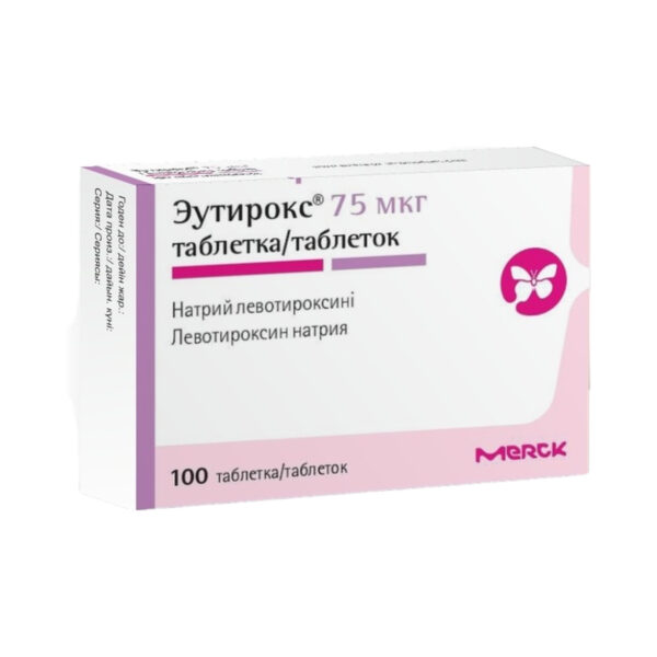 Еутирокс таблетки по 75 мкг №100 (25х4)