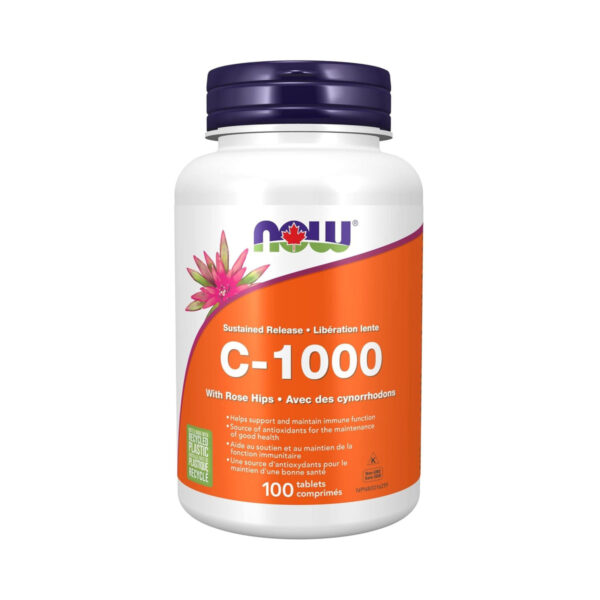 Вітаміни NOW C -1000 RH SR з шипшиною таблетки №100