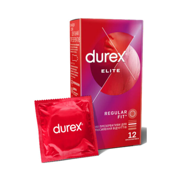 Презервативи латексні Durex Elite особливо тонкі, 12 штук
