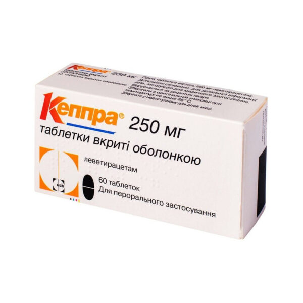 Кеппра таблетки, в/о по 250 мг №60 (10х6)